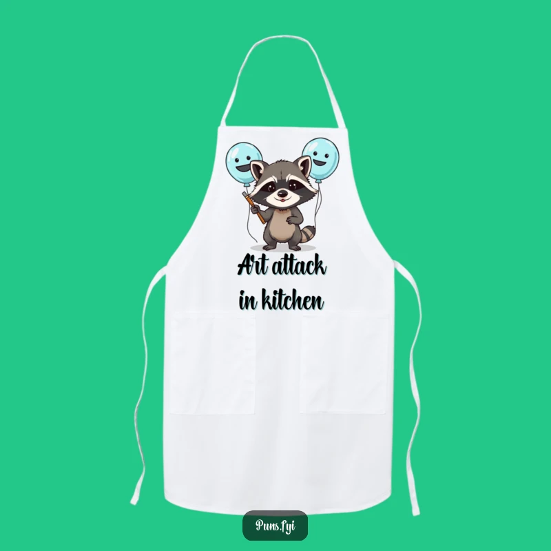 Funny Raccoon Balloon Painting Apron: Hilarious Kitchen Party Accessory