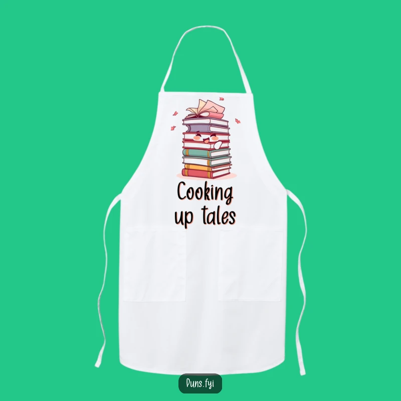 Funny Book Stack Apron: Chef's Joyful Reader, Humorous Kitchenwear, Ideal Funny Gift