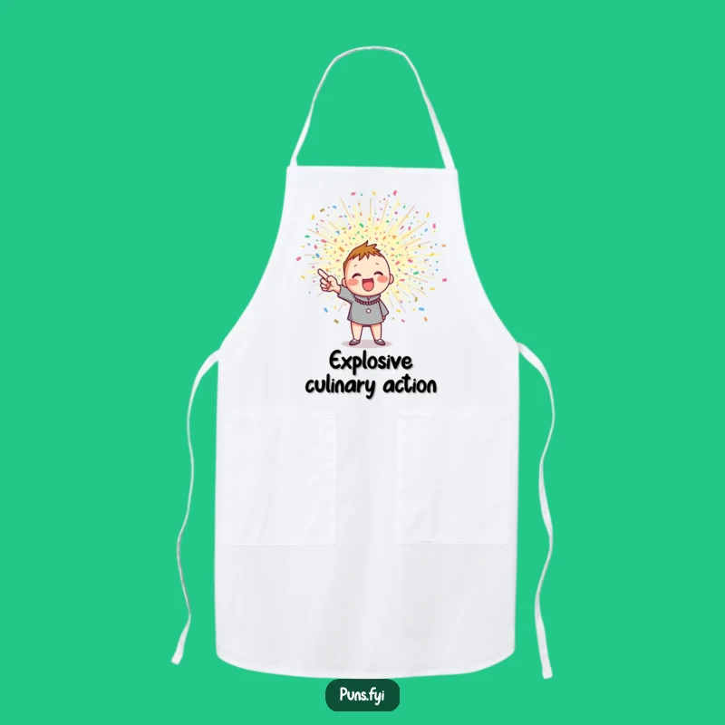 Funny Confetti Burst Apron: Enthusiastic Character Kitchenware for Festive Cooking