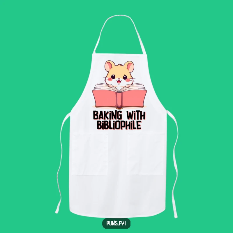 Funny Hamster Reading Apron: Hilarious Bookworm Kitchen Accessory
