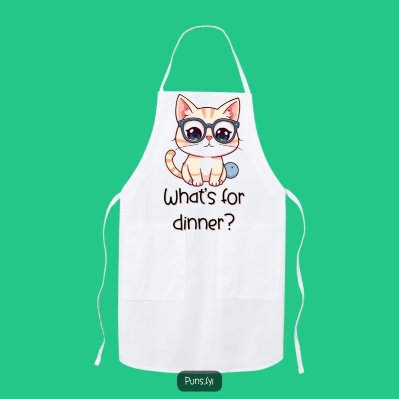 Funny Kawaii Cat Glasses Apron - Curious Chef Gift for Kitchen