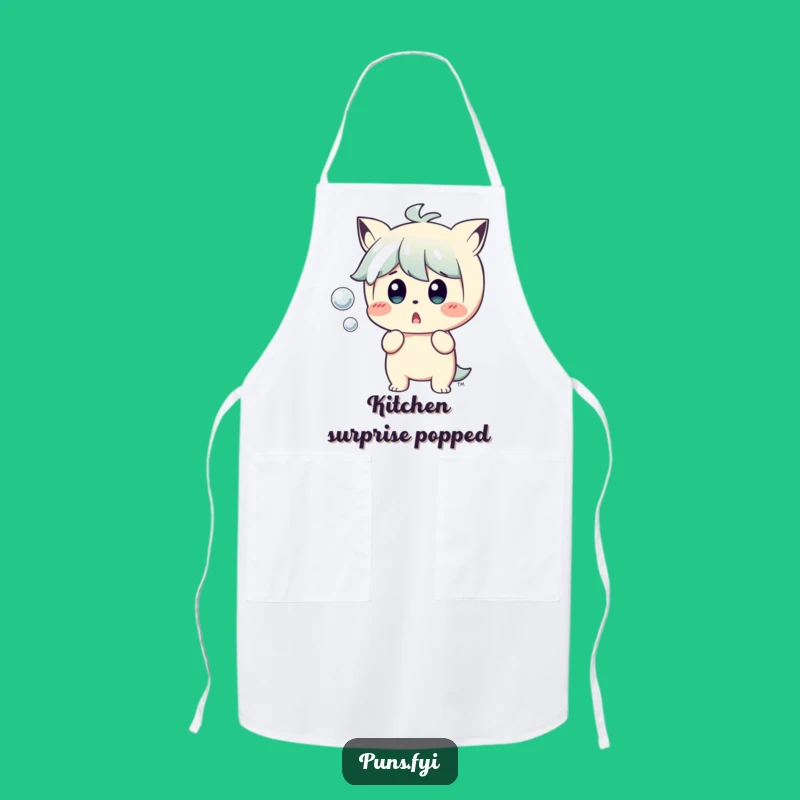 Funny Surprised Character Apron: Cook with a Popping Bubble Surprise!