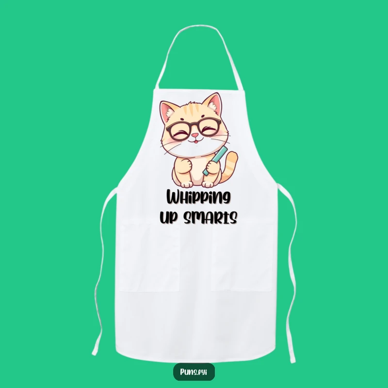 Funny Winking Cat Chalk Apron - Smart Kitchen Wear, Hilarious Chef Gift
