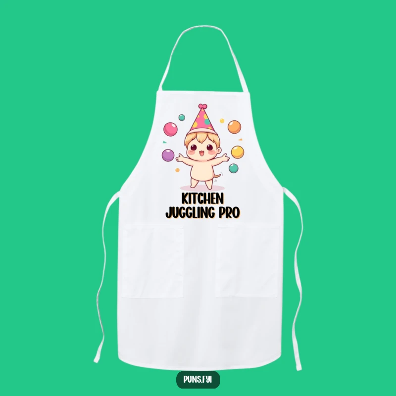 Funny Chef Character Apron: Juggling Party Balls, Perfect Kitchen Gift!