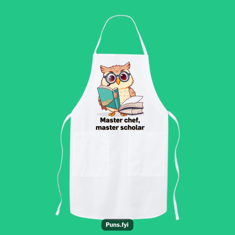 Funny Owl Monocle Apron: Cook with Wisdom and Literary Flair