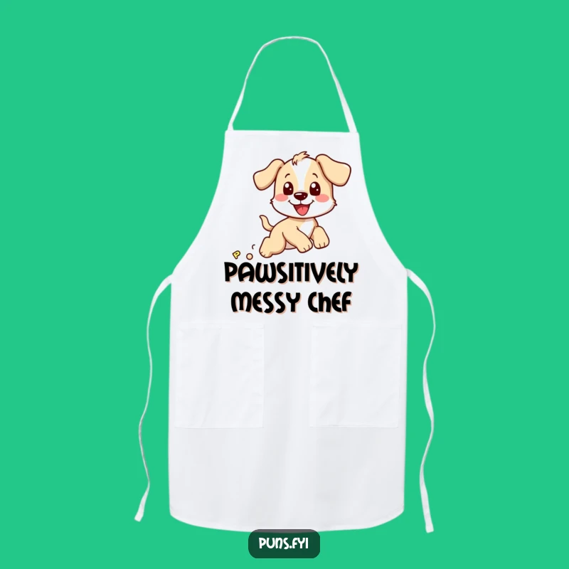 Funny Puppy Chasing P Apron: Hilarious Dog Kitchen Accessory for Bakers