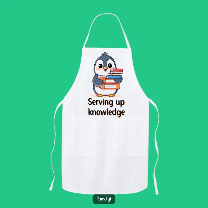 Funny Penguin Kitchen Apron: Chef Penguin Book Lover, Hilarious Cooking Gift
