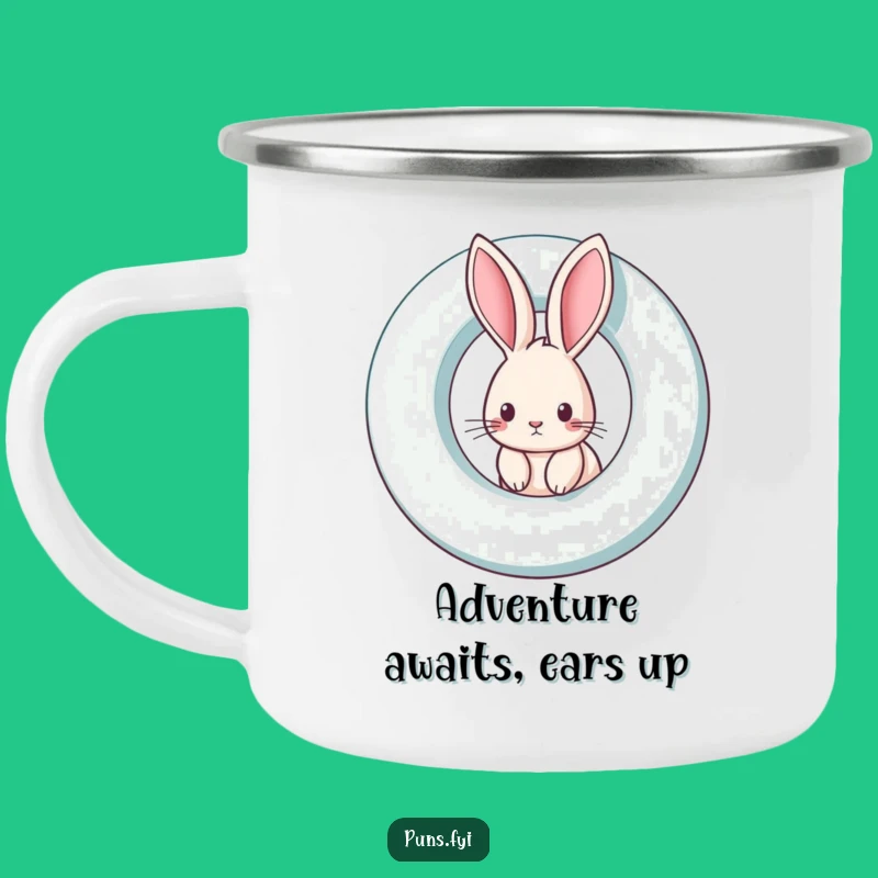 Funny Rabbit Camping Mug: Curious Peek for Outdoor Adventures a Funny Gift