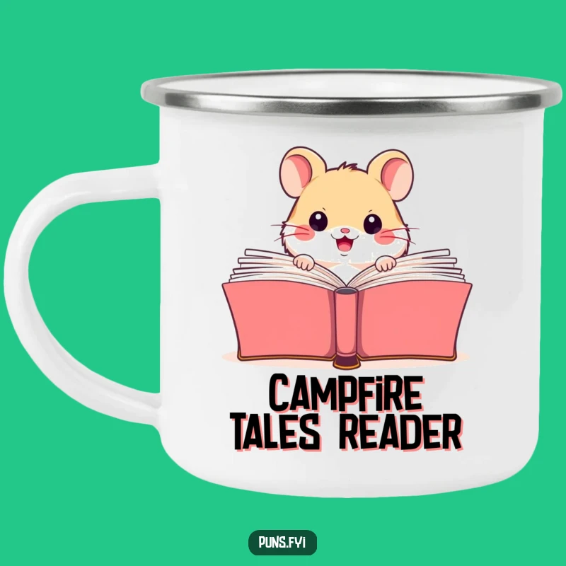 Funny Hamster Reading Camping Mug: Durable & Hilarious Bookworm Outdoor Mug