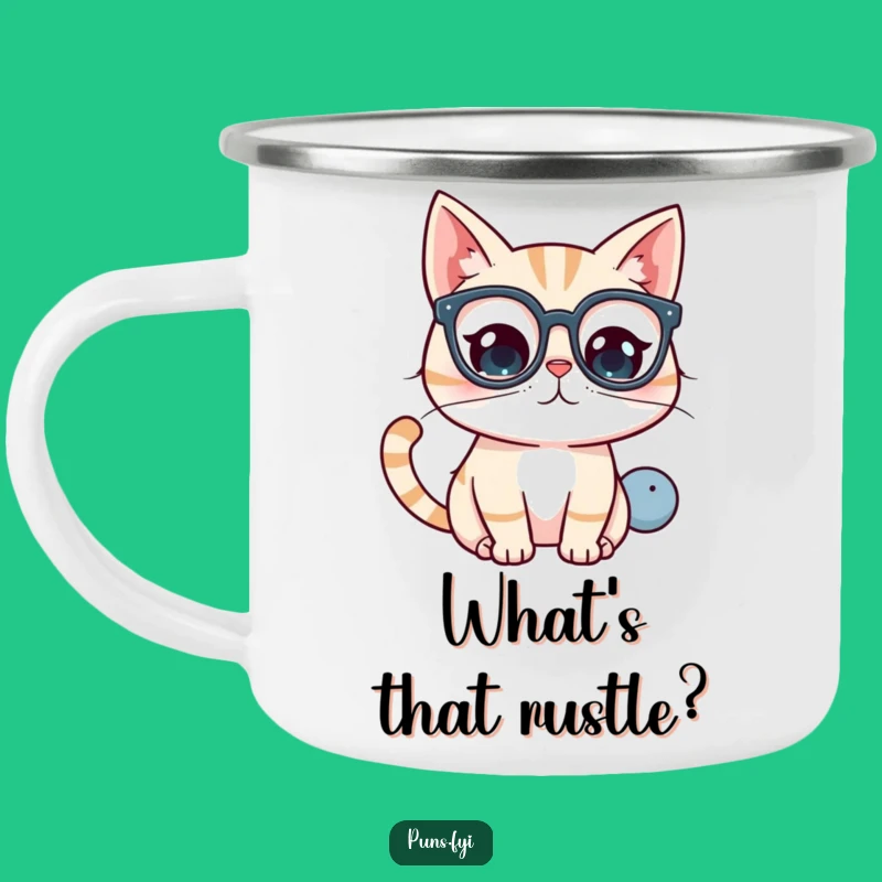 Funny Kawaii Cat Glasses Camping Mug - Curious Explorer Gift