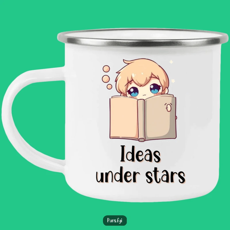 Funny Thought Bubble Book Camping Mug: Curious Character, Durable & Hilarious Outdoor Mug, Great Funny Gift