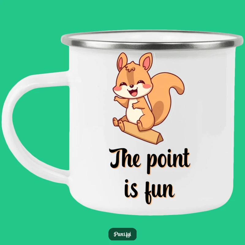 Funny Squirrel Exclamation Point Camping Mug: Adventure Fuel with Humor
