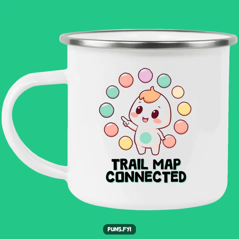 Funny Connection Camping Mug: Character Links Circles, Outdoor Strategist