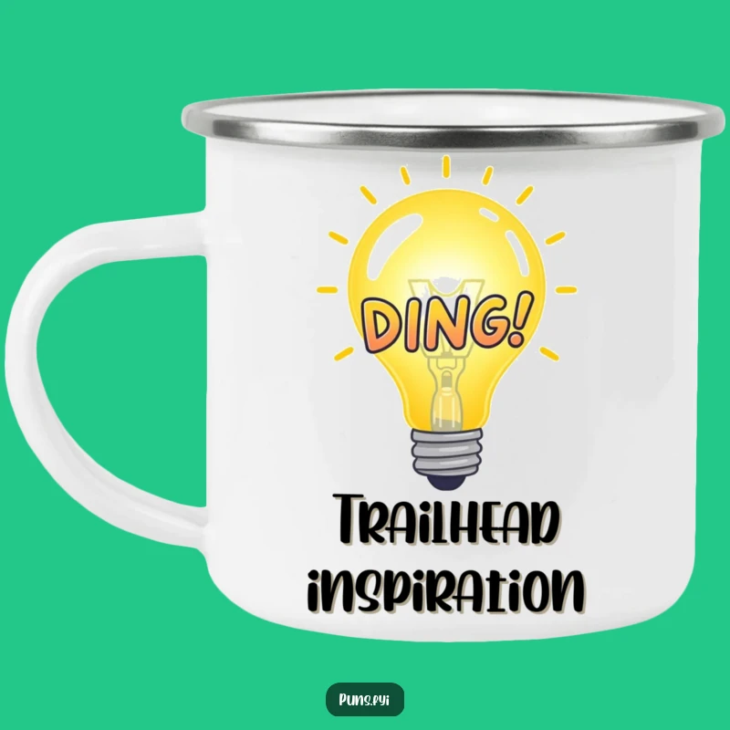 Funny Idea Bulb DING! Camping Mug: Fuel Your Adventures with Ideas, A Great Funny Gift!