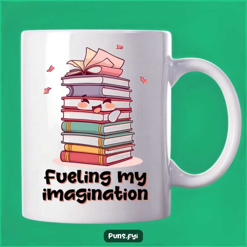 Funny Book Stack Mug: Joyful Reader Character, Hilarious Book Lover Gift, Perfect Funny Gift