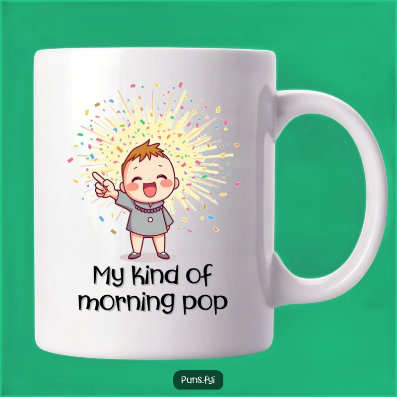 Funny Confetti Burst Mug: Enthusiastic Character Gift for Joyful Celebrations
