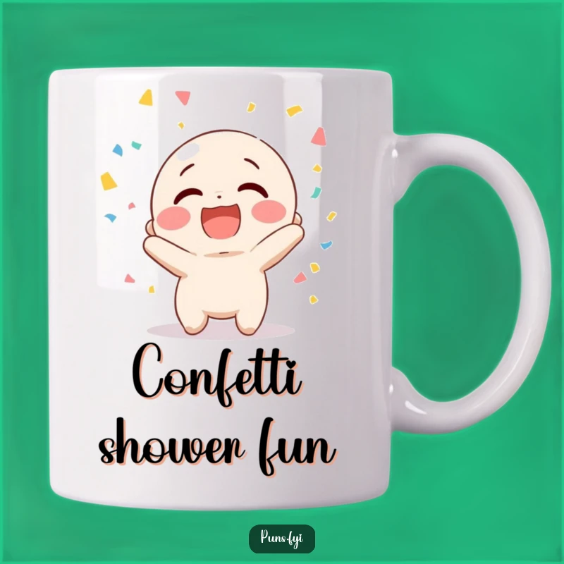 Funny Confetti Character Mug - Perfect Festive Hilarious Gift