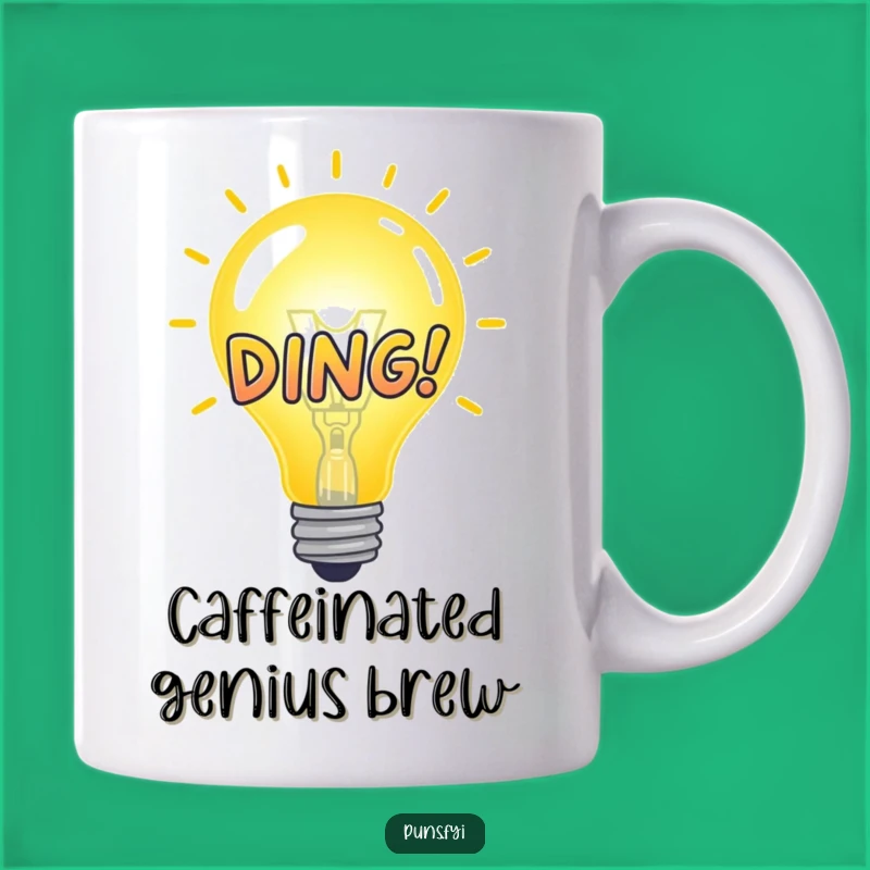Funny Idea Bulb DING! Mug: Spark Your Day with Humor, A Clever Funny Gift!