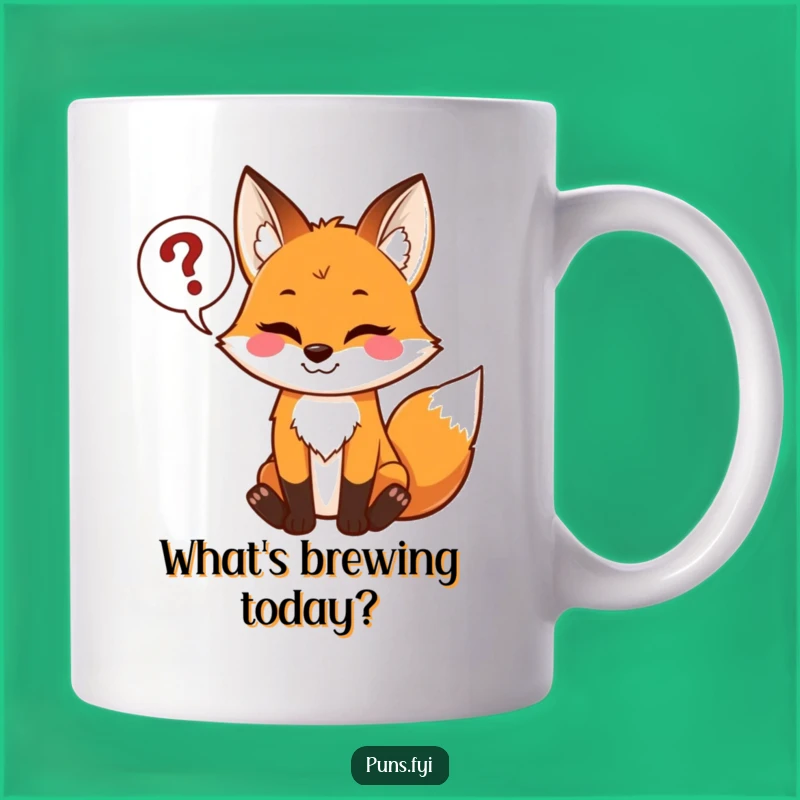 Funny Mischievous Fox Mug: Puzzling Thoughts, Perfect Quirky Gift