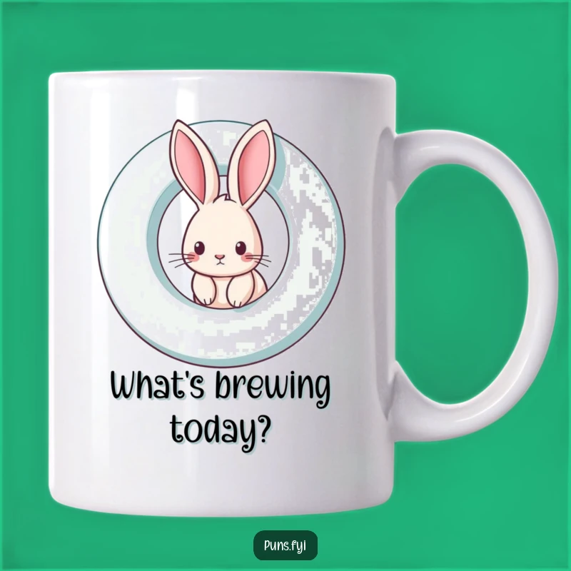 Funny Rabbit Letter Mug: Curious Peek for a Playful Funny Gift