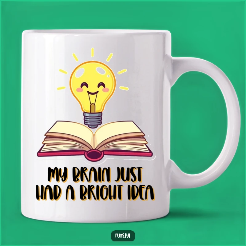 Funny Lightbulb Book Mug: Bright Ideas & Humor, Perfect Funny Gift for Thinkers
