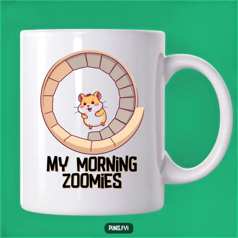 Funny Hamster Stair Mug: Playful Race for a High-Energy Funny Gift