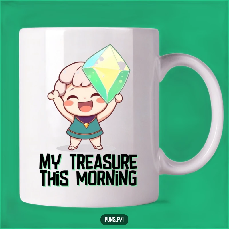 Funny Gem Lover Mug - Happy Character Treasure Hunter Funny Gift