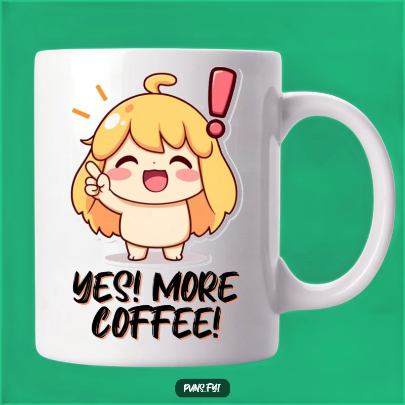 Funny Agreement Nodding Mug: Character Agrees with Exclamation, Gift of Affirmation