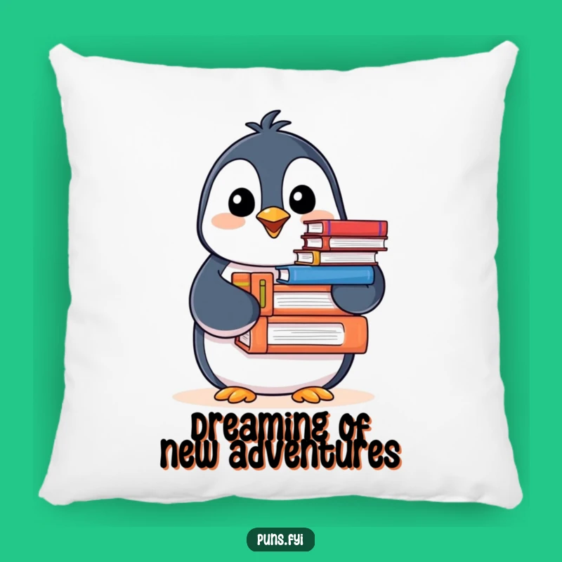 Funny Penguin Pillow: Cozy Book Lover Cushion, Hilarious Reading Accent Gift