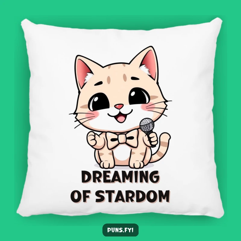 Funny Cat Pillow: Microphone Singer Comfort - Gift Idea