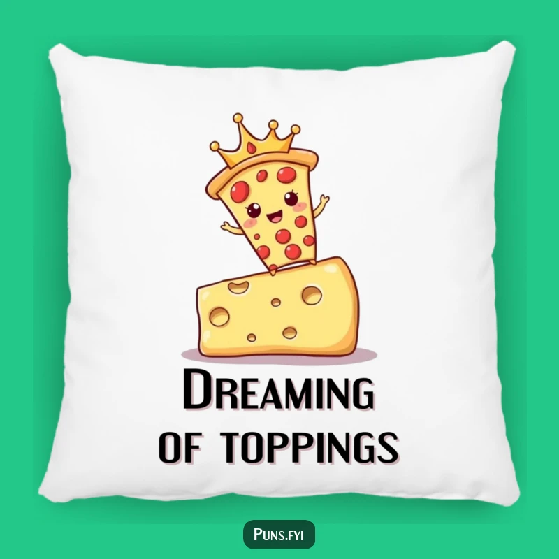 Funny Pizza King Pillow: Cozy Royal Cheese Design, Comfy Accent for Humorous Gift Lovers