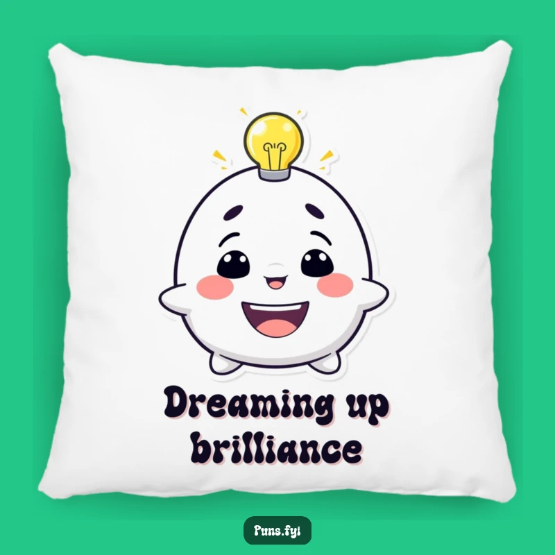 Funny Lightbulb Idea Pillow: Cozy Grinning Genius, Comfy Brainstorming Cushion