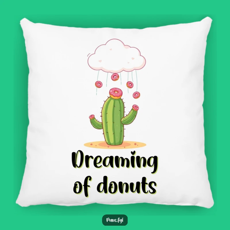 Funny Donut Cloud Cactus Pillow: Cozy Up with Sweet Surprises!