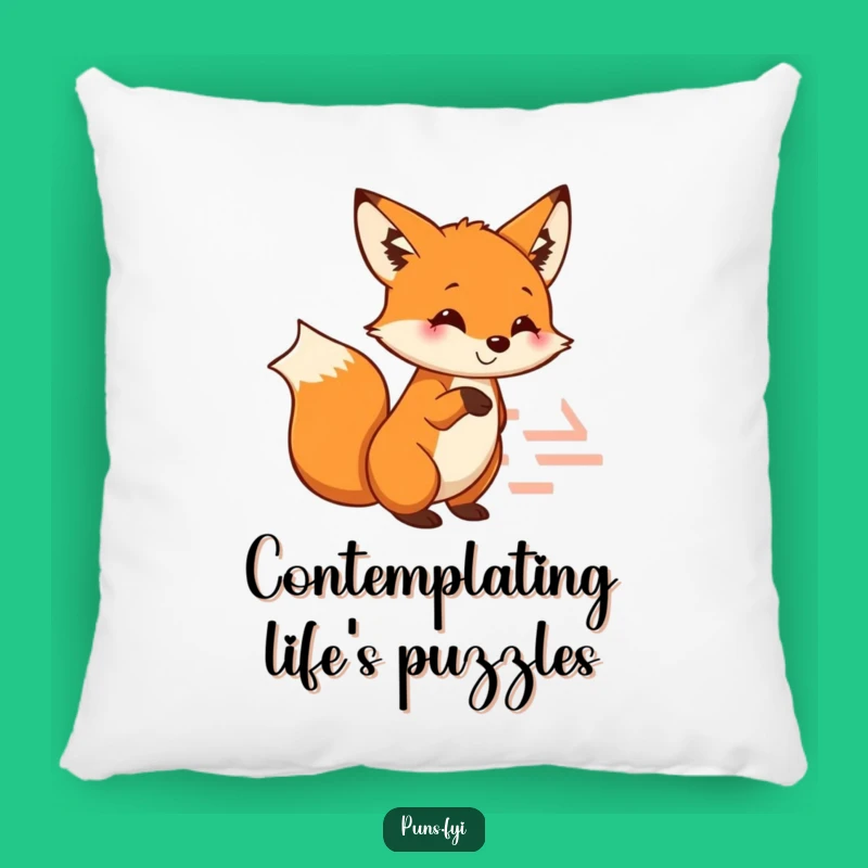 Funny Fox Pillow: Clever Maze Accent for a Cozy Funny Gift