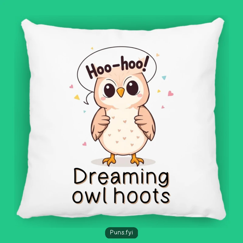 Funny Owl Hoo-hoo Confetti Pillow: Cute Cartoon Bird Cushion, Funny Gift