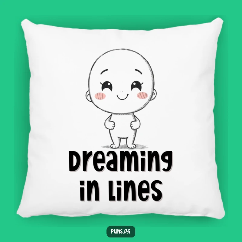 Funny Pencil Art Pillow: Smiling Artist Cushion, Comfy & Hilarious Decor, Great Funny Gift