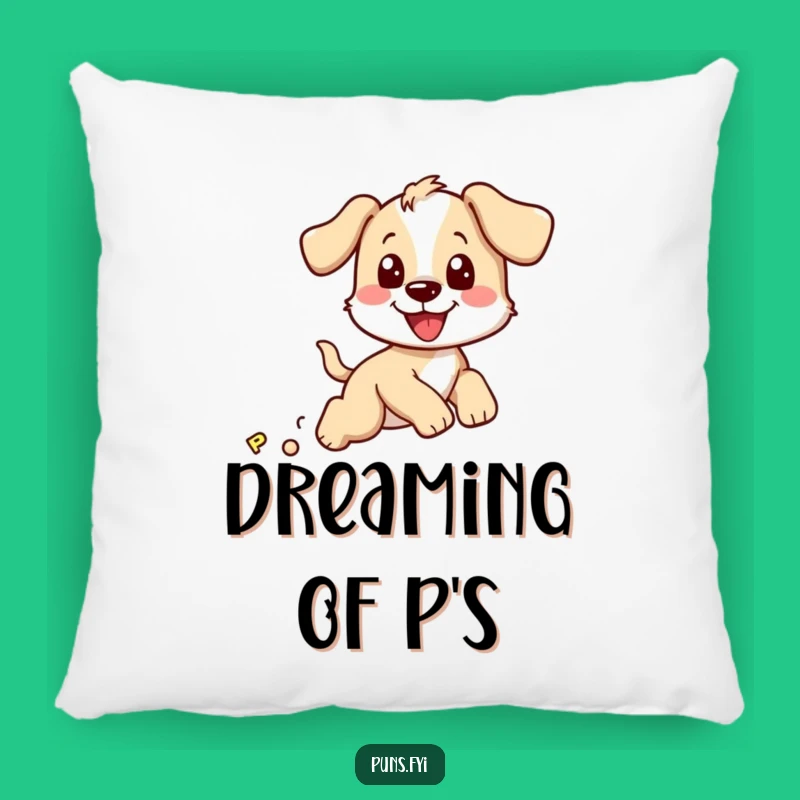 Funny Puppy Chasing P Pillow: Soft & Hilarious Cute Dog Accent Pillow