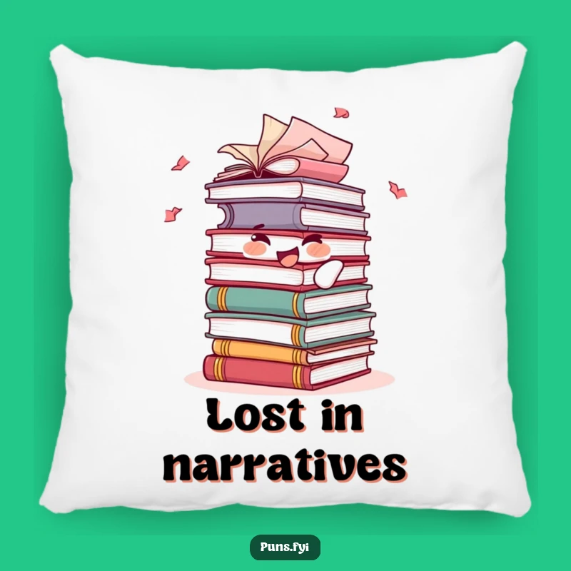 Funny Book Stack Pillow: Joyful Reader Cushion, Comfy & Hilarious Decor, Great Funny Gift