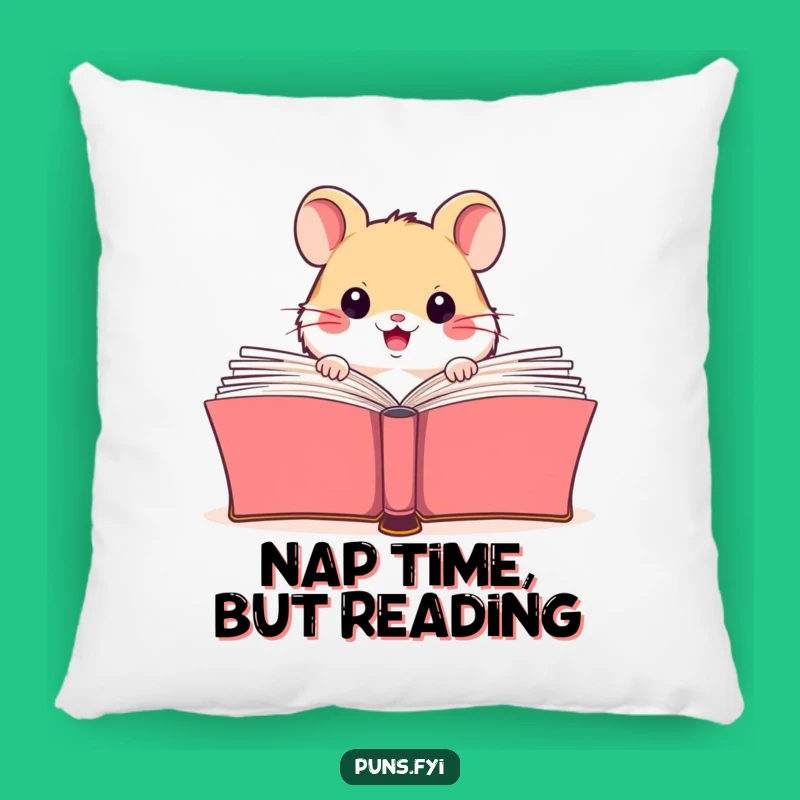 Funny Hamster Reading Pillow: Soft & Hilarious Book Lover Accent Pillow