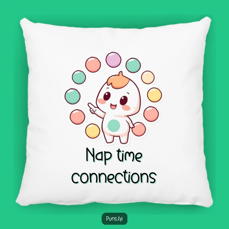 Funny Connection Pillow: Character Links Circles, Comfy Brainstormer