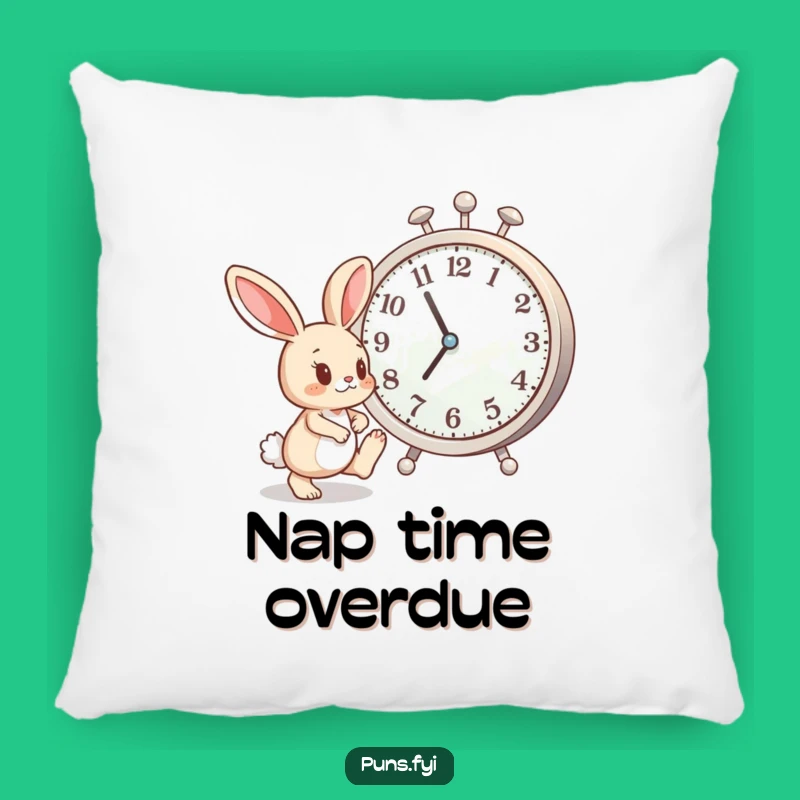 Funny Bunny Clock Pillow: Cozy Impatient Cartoon Cushion, Funny Gift