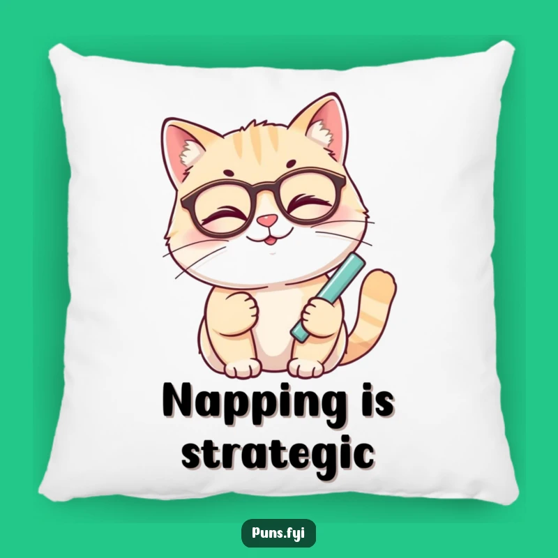 Funny Winking Cat Chalk Pillow - Cozy Smart Cushion, Hilarious Gift