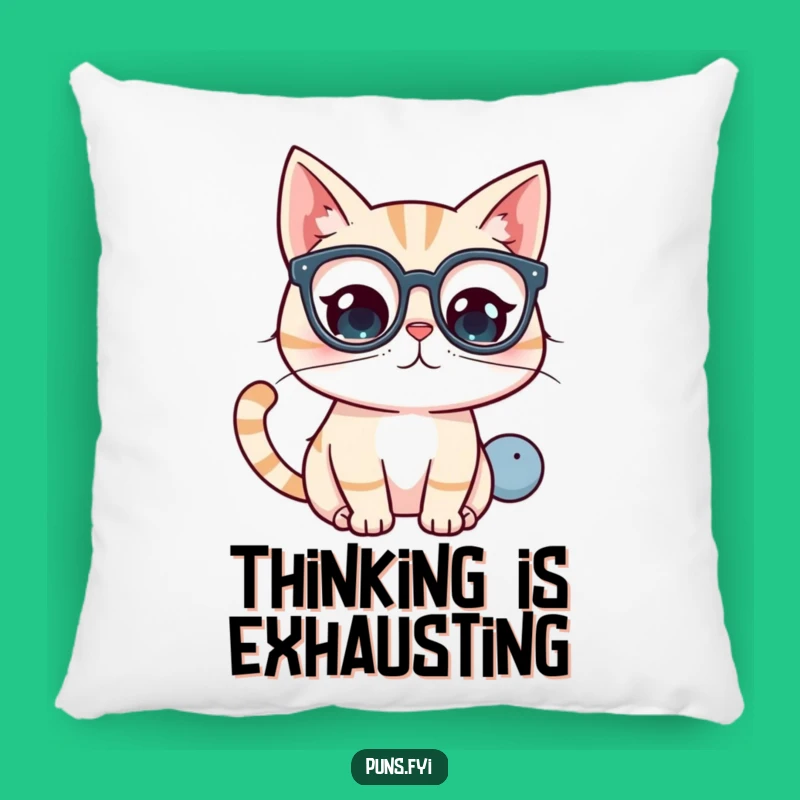 Funny Kawaii Cat Glasses Pillow - Cozy Curiosity Comfort Gift