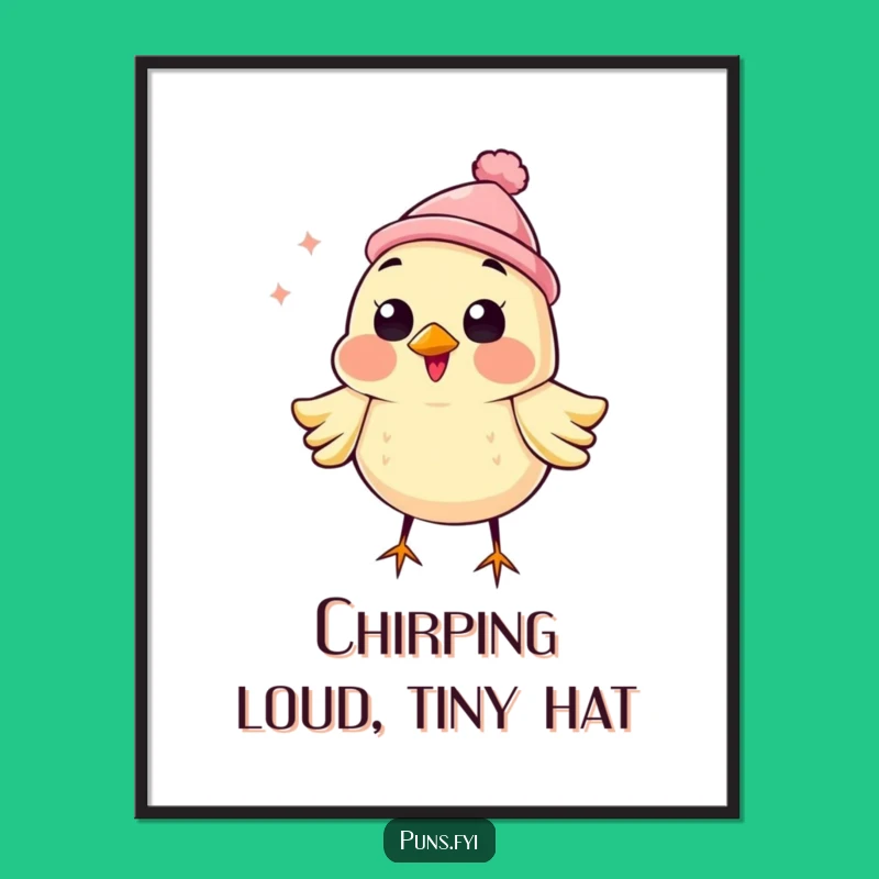 Funny Bird Hat Digital Art Print: Inject Cheerful, Chirpy Energy into Your Space