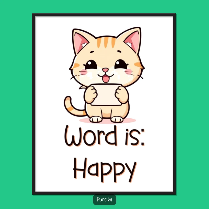 Funny Cat Speech Bubble Digital Print: Grinning Icon Art, Instant Gift