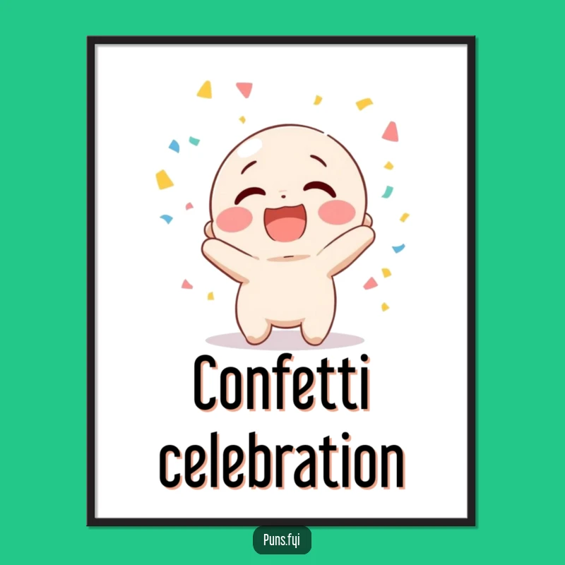 Funny Confetti Character Digital Art - Hilarious Decor for Festive Spaces