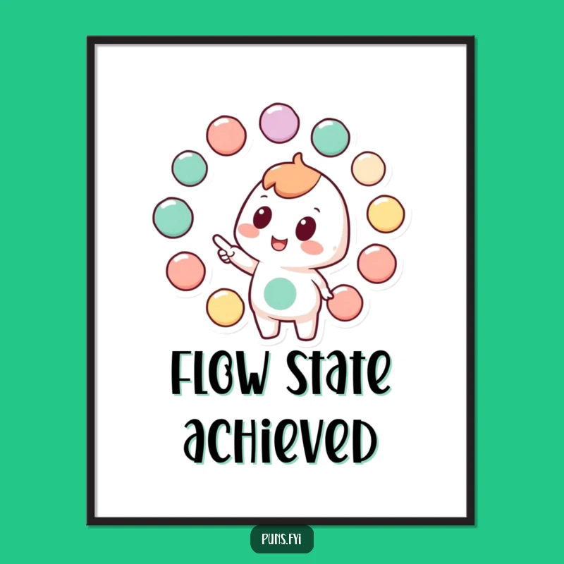 Funny Connection Digital Art: Character Links Circles, Instant Insightful Decor