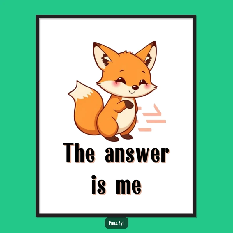 Funny Fox Digital Art: Clever Maze Guidance Wall Decor a Smart Funny Gift