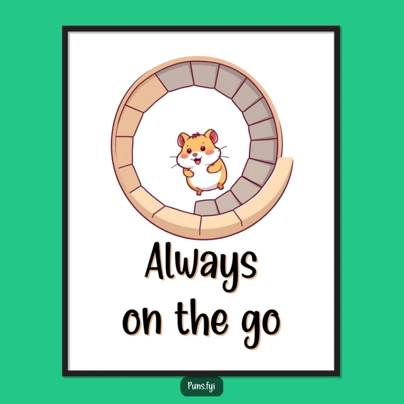 Funny Hamster Digital Art: Spiral Stair Decor a Dynamic Funny Gift