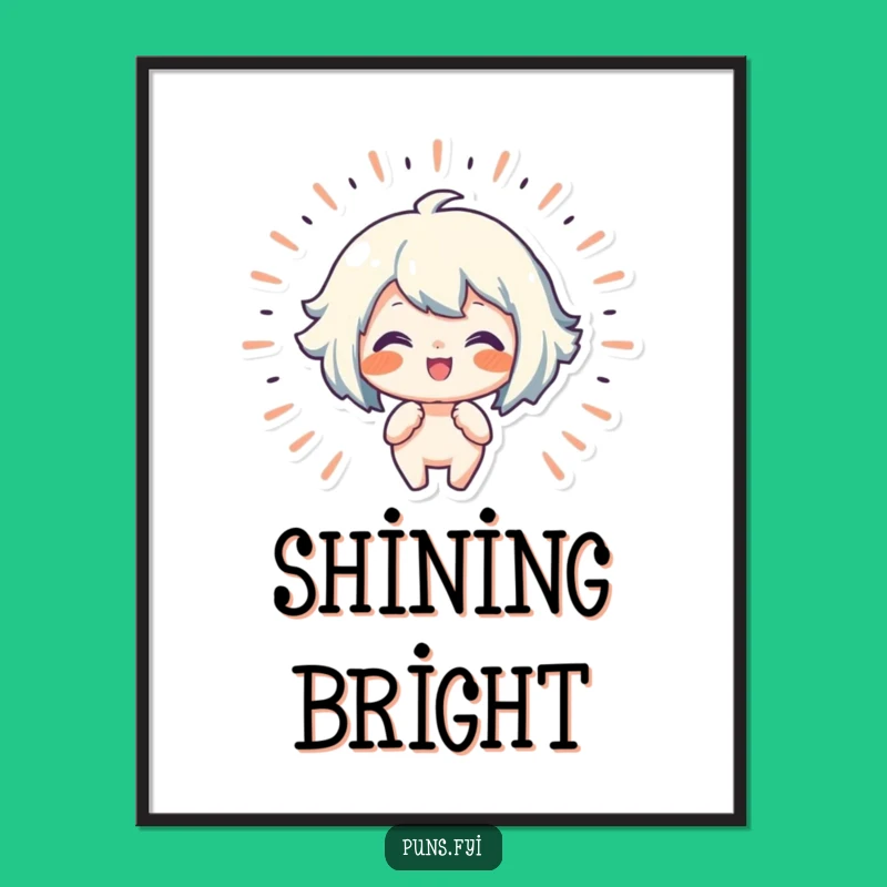 Funny Joy Radiating Digital Art: Happy Character, Instant Cheer Decor